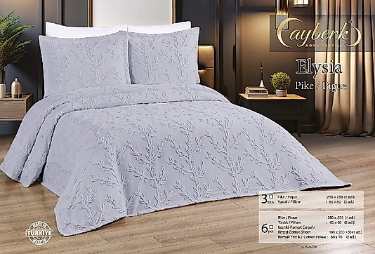 ELYSİA Çift Kişilik Pike Takımı 3 Parçalı