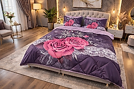 ROSE MOR Uyku Seti Çift Kişilik 6 Parçalıdır