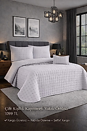 HANDAN Çift Kişilik Kapitoneli Yatak Örtüsü 4 parçalı