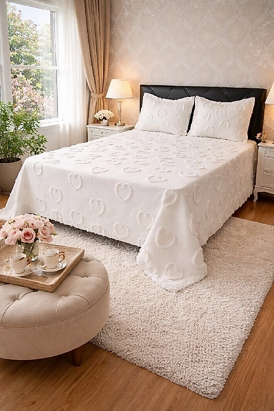 KALP ÇİFT KİŞİLİK PİKE TAKIMI 3 PARÇALI