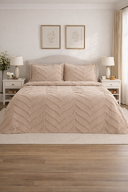 ASİ Çift Kişilik Pike Takımı 3 Parçalı