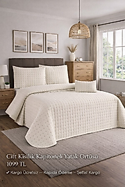 HANDAN Çift Kişilik Kapitoneli Yatak Örtüsü 4 Parçalı