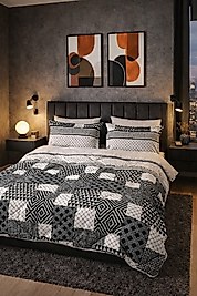 SİYAH Çift Kişilik Uyku Seti 6 Parçalı