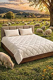 Yün Yorgan %100 Çift Kişilik 3 kğ Merinos Kuzu Yünü Kokusuz