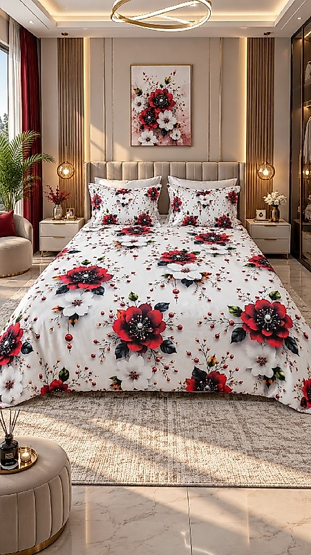 BORDO RÜYA 5D Çift Kişilik Nevresim Takımı 6 Parçalı Lastikli Çarşaflı