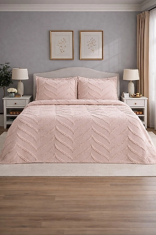 ASİ Çift Kişilik Pike Takımı 3 Parçalı