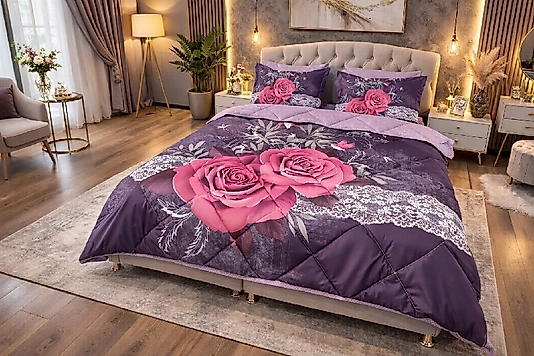 ROSE MOR Uyku Seti Çift Kişilik 6 Parçalıdır