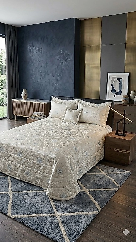 Jakar Şonil Çift Kişilik Yatak Örtüsü 4 Parçalı