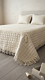 OLIVIA YATAK ÖRTÜSÜ - KREM/KREM GÜPÜR