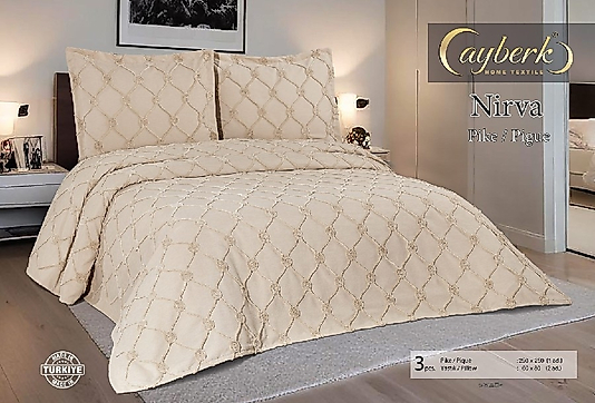 NİRVA Çift Kişilik Pike Takımı 3 Parçalı