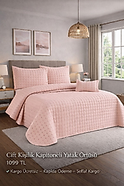 HANDAN Çift Kişilik Kapitoneli Yatak Örtüsü 4 Parçalı