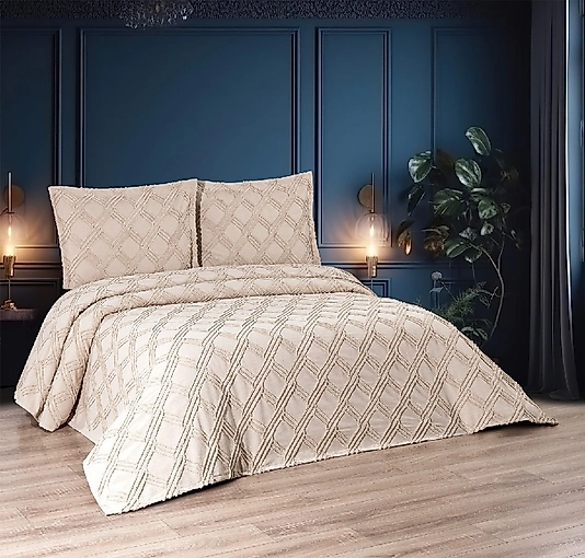 AMELYA Çift Kişilik Pike Takımı 3 Parçalı