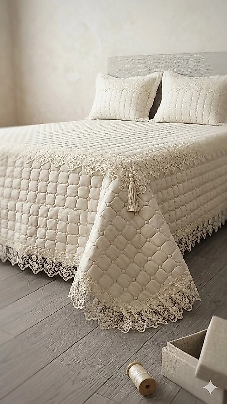 OLIVIA YATAK ÖRTÜSÜ - KREM/KREM GÜPÜR