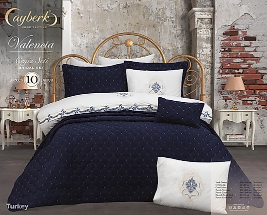 VALENCIA YATAK ÖRTÜSÜ - LACİVERT